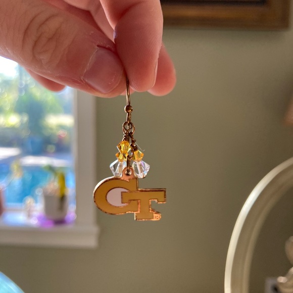 Georgia Tech Spirit Dangle Earrings - Picture 3 of 4